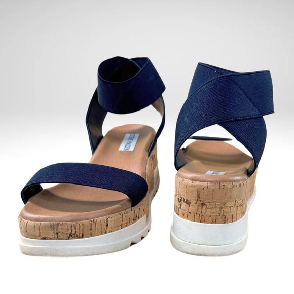 Steve Madden Bandi Cork-Wrapped Platform Wedge Sandal (8.5, BLACK) - Picture 3 of 3
